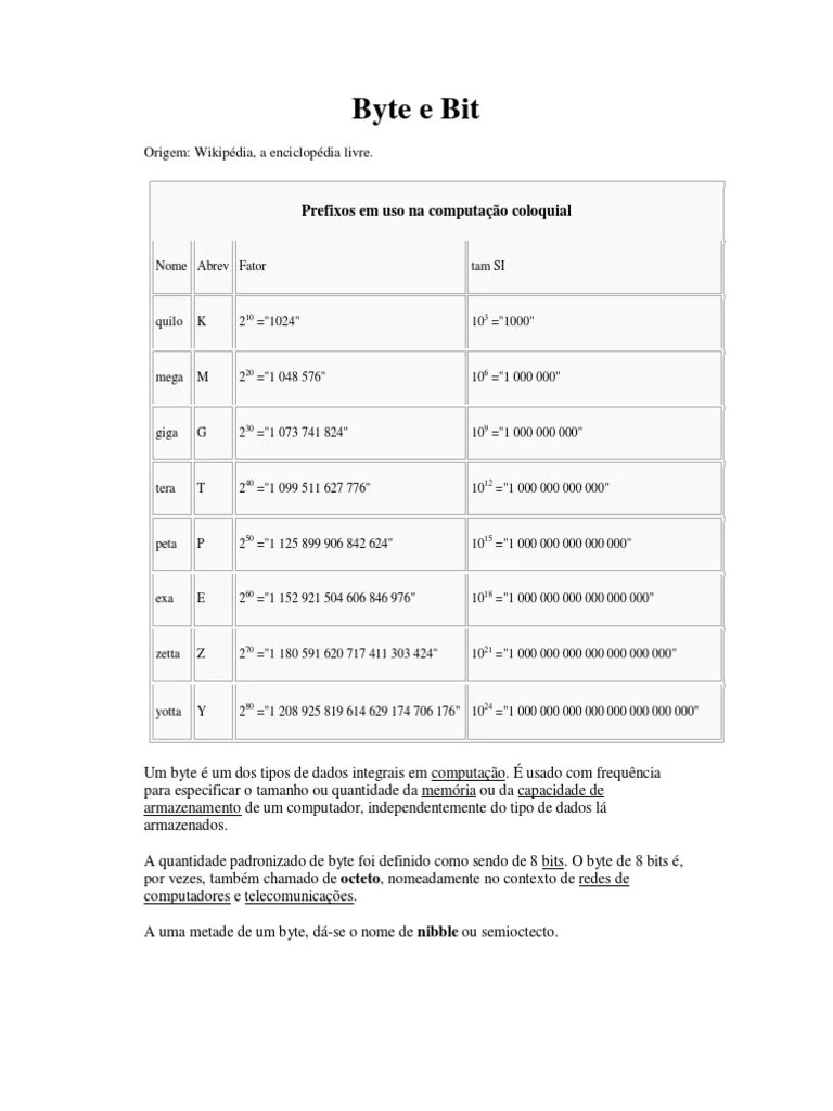 Byte E Bit 2.pdf | Byte | Aritmética