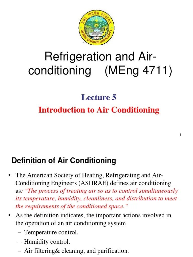 Lecture 5. Introduction To Air-Conditioning | PDF | Air Conditioning | Hvac