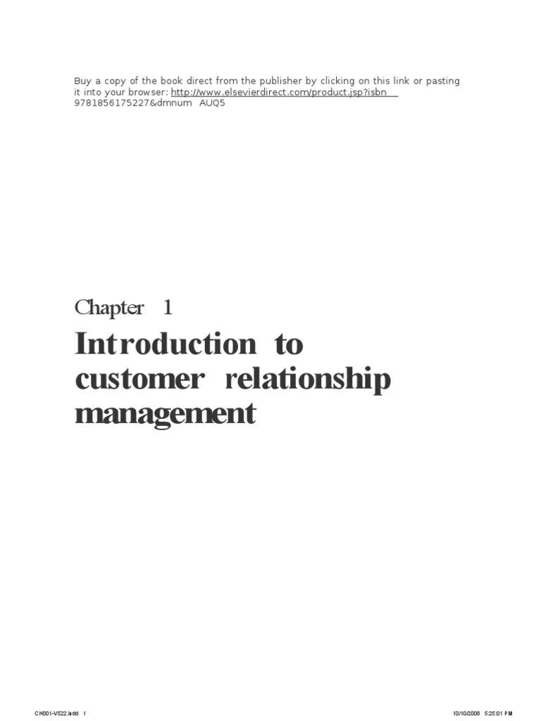 Introduction To Customer Relationship Management | PDF | Interactive Voice Response | Customer ...