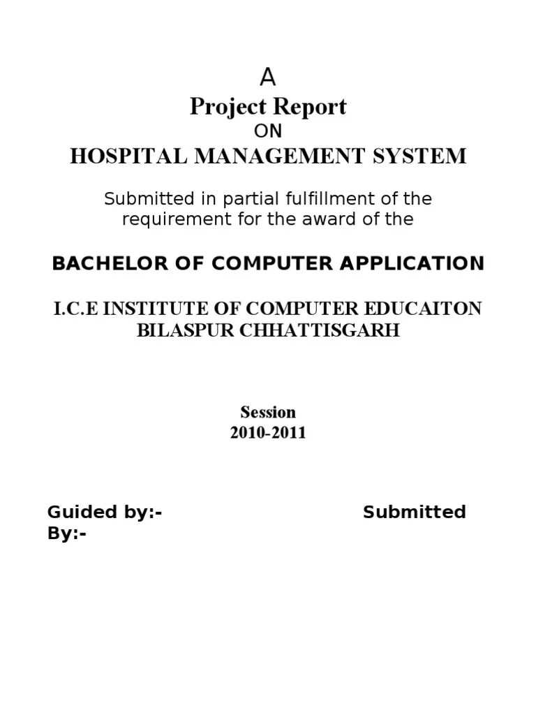 Project Report: Hospital Management System | PDF | C++ | C (Programming Language)