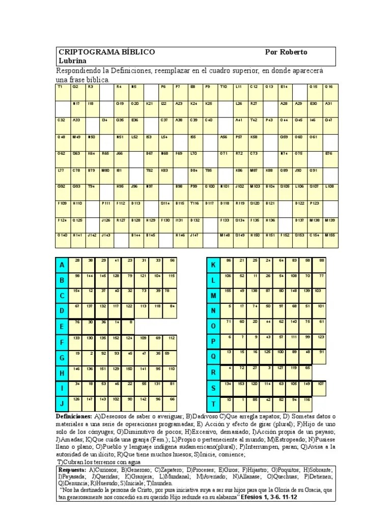 Para imprimir los problemas, copiarlos en un documento de texto. Criptograma Pdf