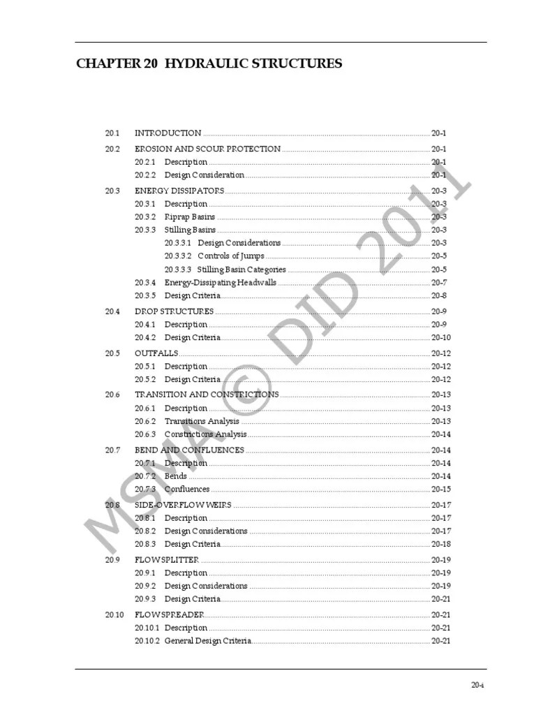 Chapter 20 - Hydraulic Structures-A PDF | PDF | Spillway | Civil Engineering