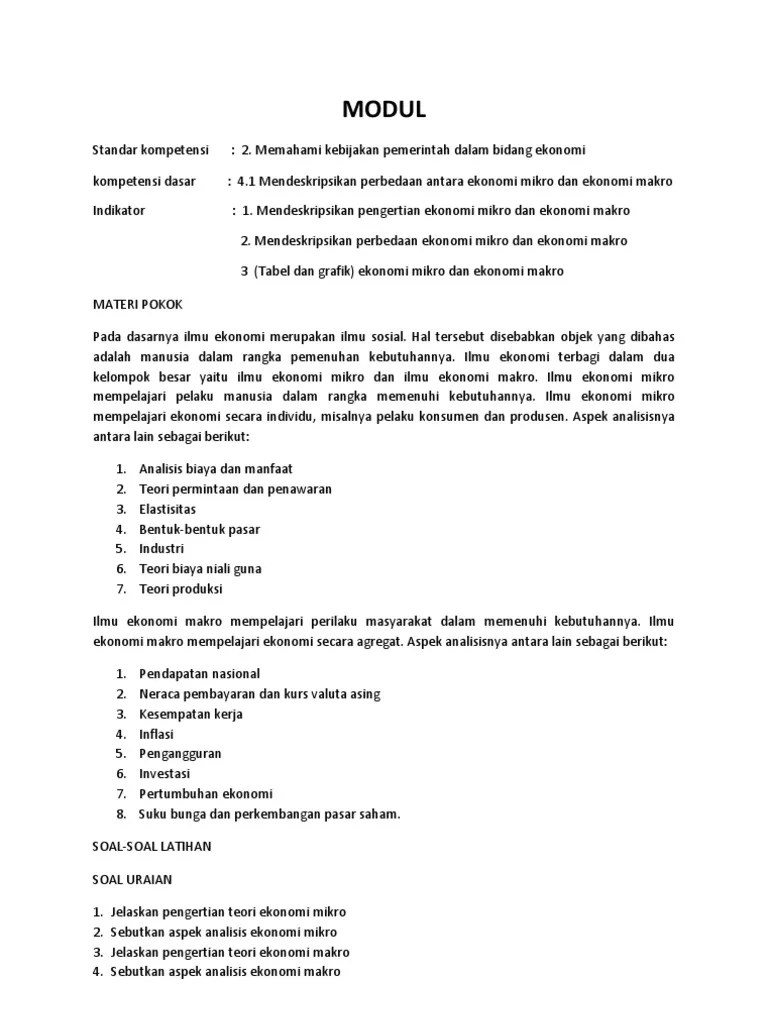 Hasil analisis pengembangan lks mata pelajaran ekonomi pada materi sistem dan alat pembayaran di sma negeri 1 prambanan, telah memenuhi kriteria sangat . Modul Ekonomi Sma Kelas X Semester 2 Pdf