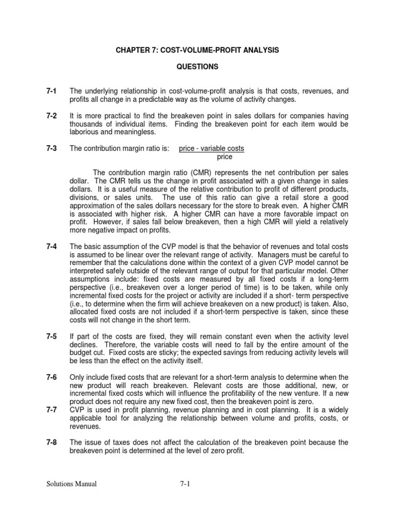 CVP | PDF | Sensitivity Analysis | Market (Economics)
