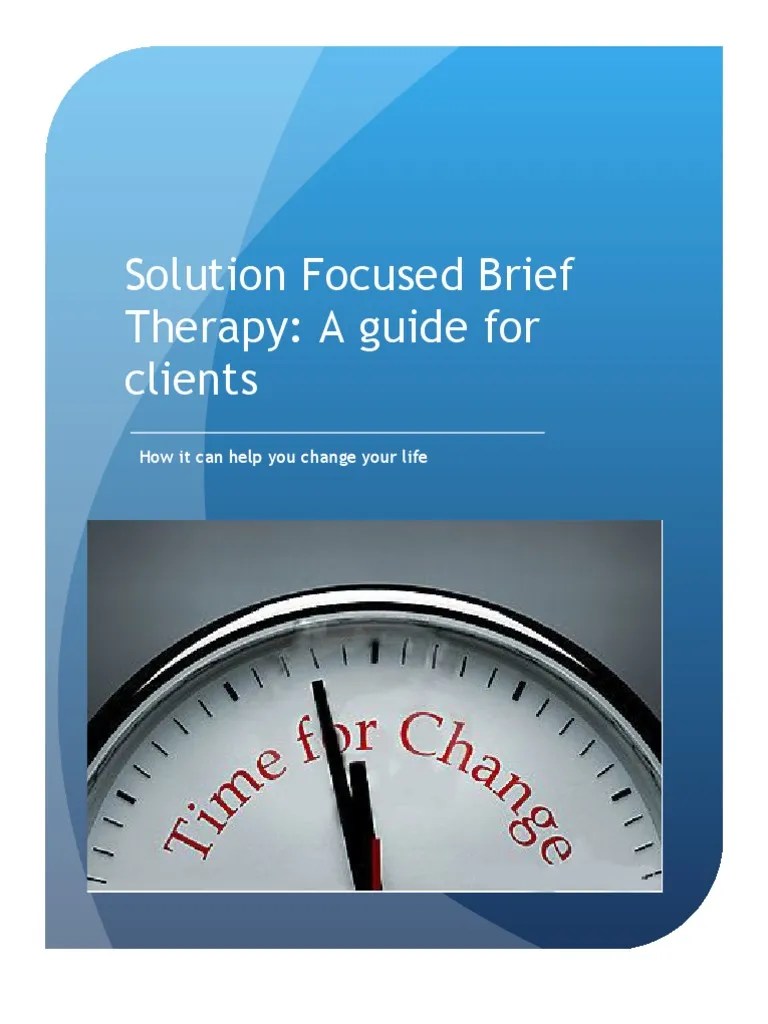 Solution Focused Brief Therapy Guide For Clients | PDF | Solution ...