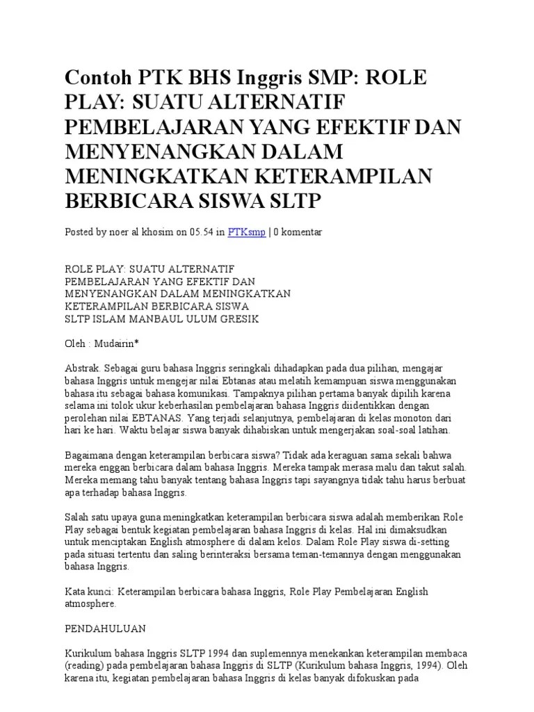 Proposal penelitian upaya meningkatkan kemampuan berbicara bahasa inggris siswa kelas x sma n 1 galur melalui story telling ( proposal ini . Contoh Proposal Ptk Smp Bahasa Inggris Berbagi Contoh Proposal