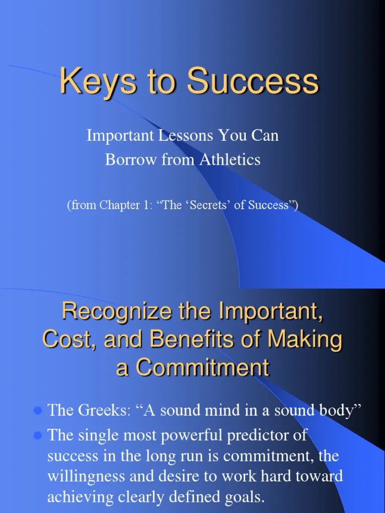 Keys To Success: Important Lessons You Can Borrow From Athletics | PDF ...