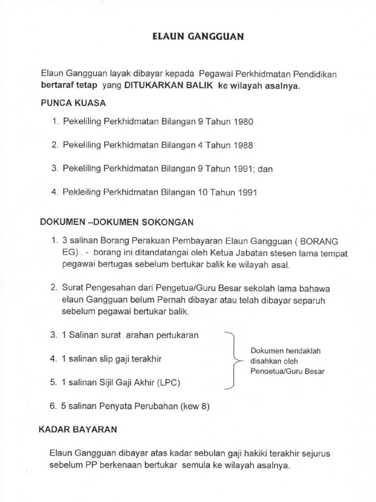 Contohnya cuti tahunan , cuti umum dan cuti sakit 3. Elaun Gangguan Pdf Pdf