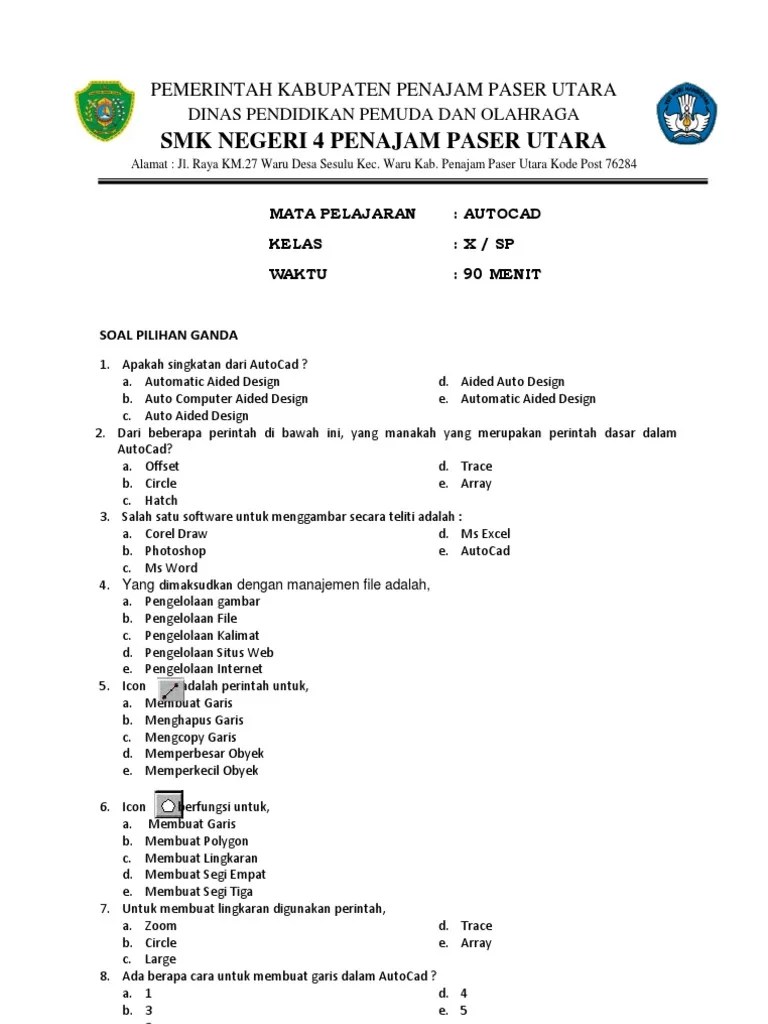 Selamat menulis soal teks mekanisme. Contoh Soal Autocad 3d Pilihan Ganda Beserta Jawabannya Cara Golden