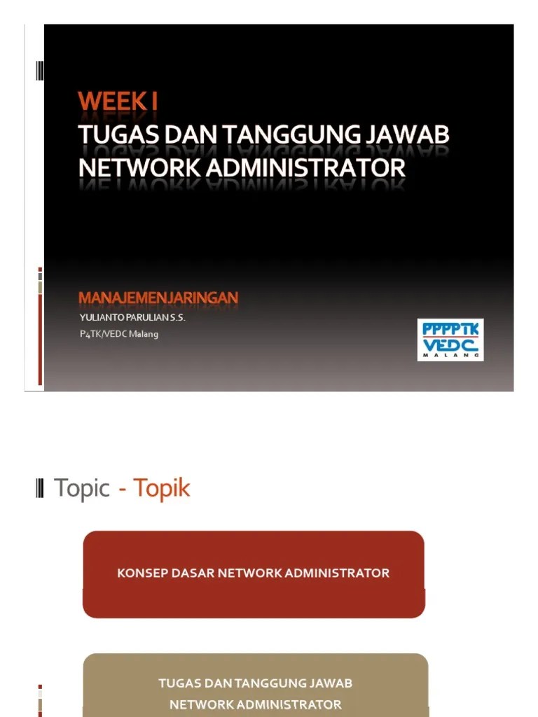Tugas Dan Tanggung Jawab Network Administrator | PDF