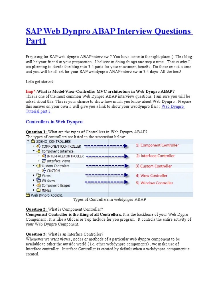 SAP Web Dynpro ABAP Interview Questions Part1 | Download Free PDF ...