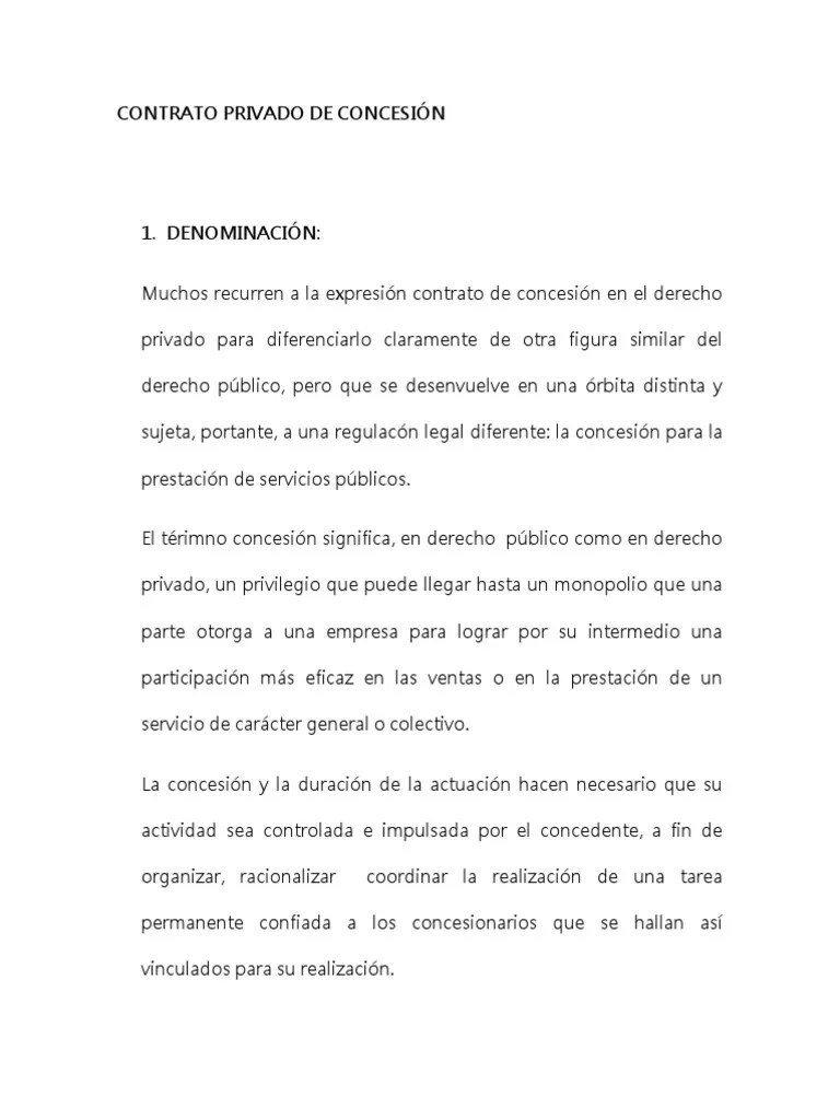 Contrato Privado De Concesión | PDF | Distribución (comercial) | Comercio