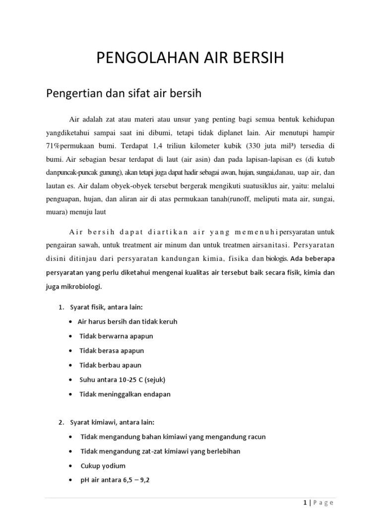 Pengolahan Air Bersih | PDF