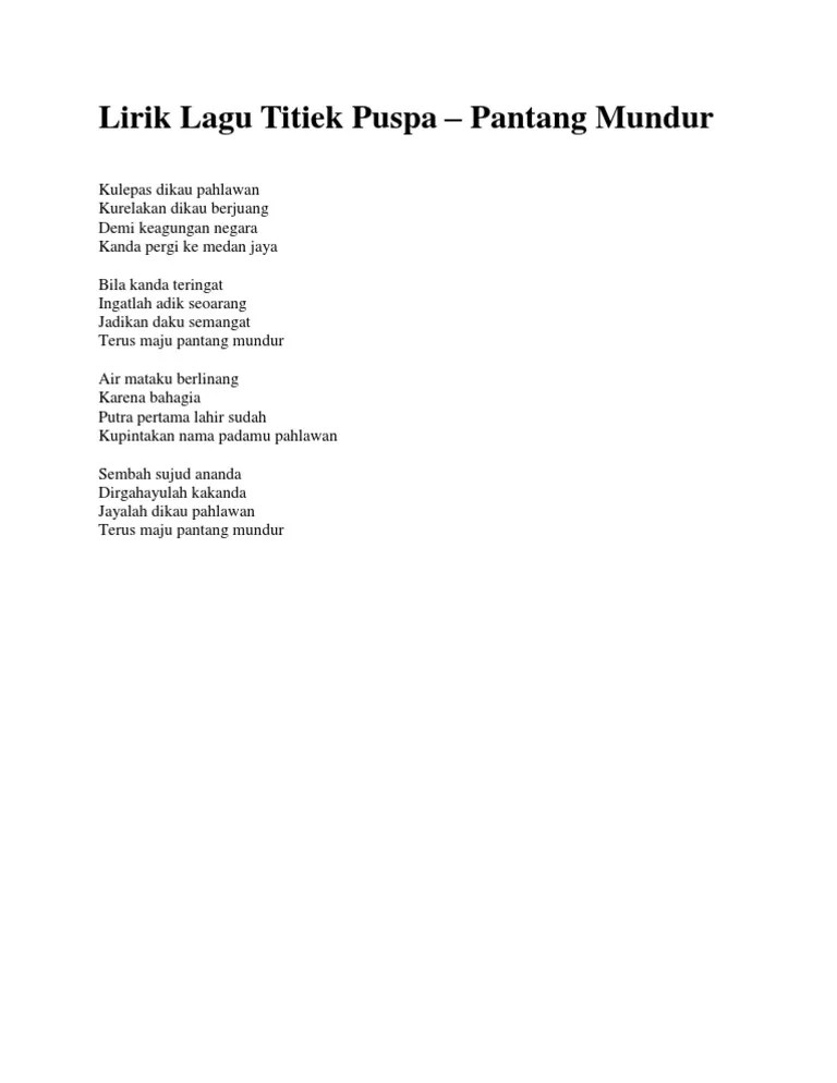 Lirik Lagu Titiek Puspa | PDF