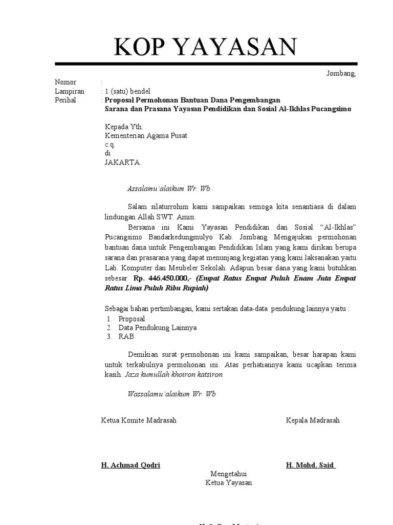 Contoh surat permohonan bantuan barang. Contoh Proposal Permohonan Bantuan Barang Penggambar