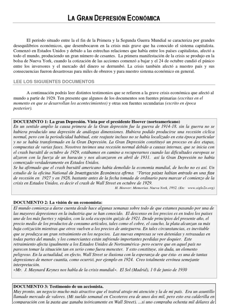 La Gran Depresión Económica | PDF | Totalitarismo | Gran Depresion