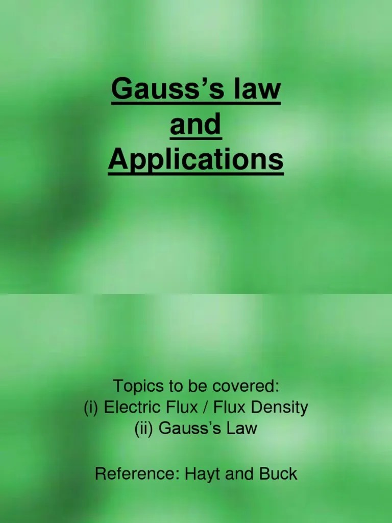 Electric Flux And Gauss Law | PDF | Flux | Electric Field