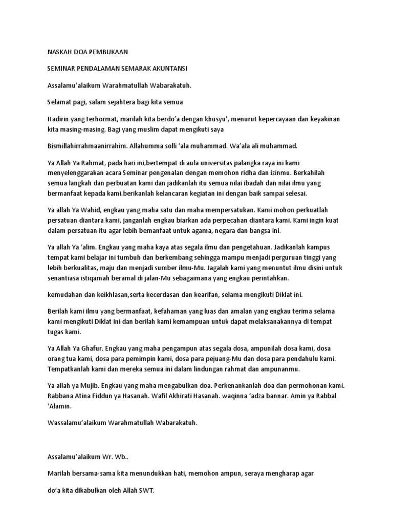 Naskah Doa Pembukaan | PDF
