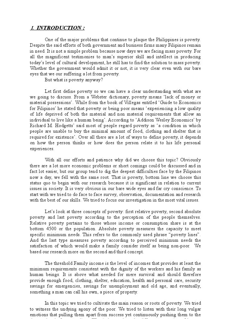 Poverty research paper introduction