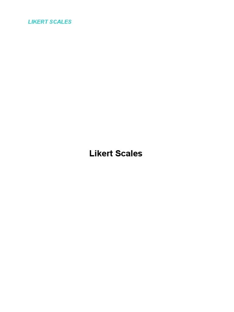Likert Scales, LIKERT SCALES, Likert Scale, LIKERT  PDF  Likert Scale ...