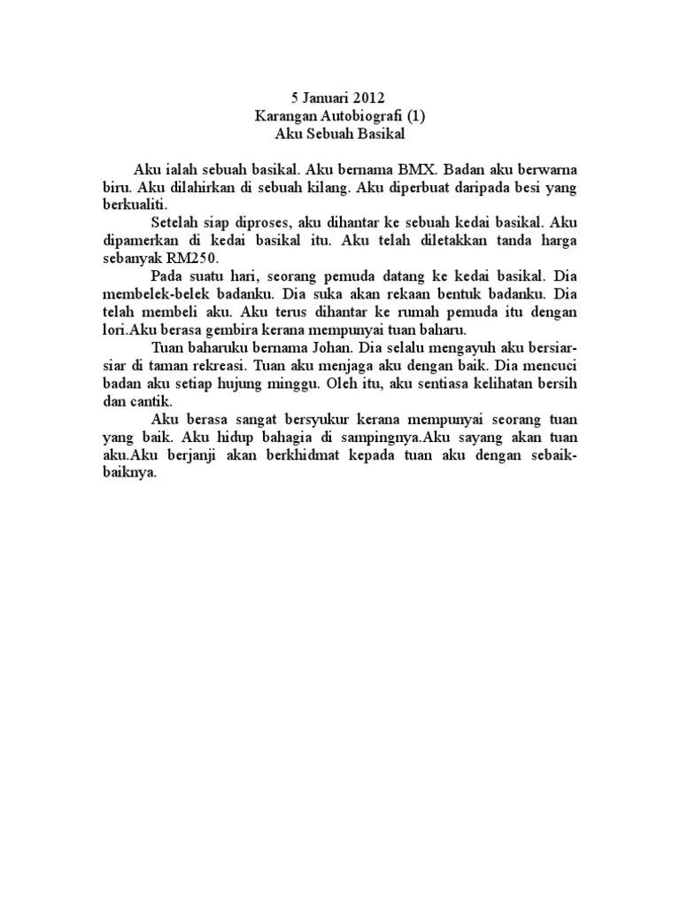 Edutopia karangan aku sebuah basikal. Aku Sebuah Basikal Pdf