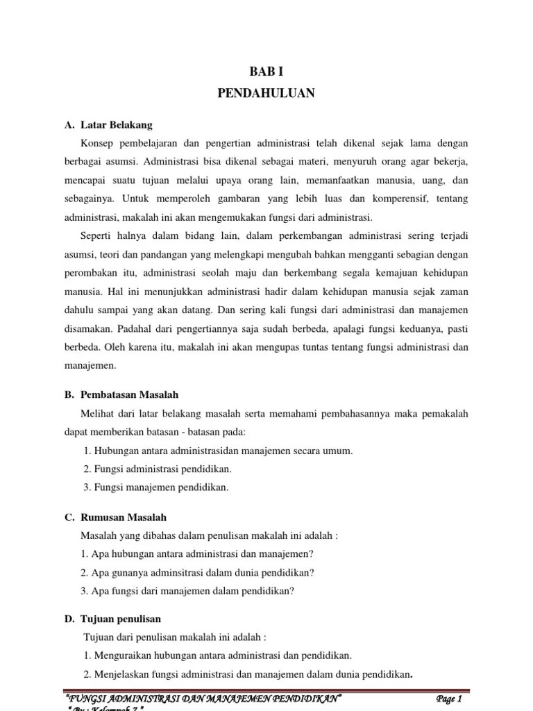 Fungsi Administrasi Dan Manajemen Pendidikan | PDF