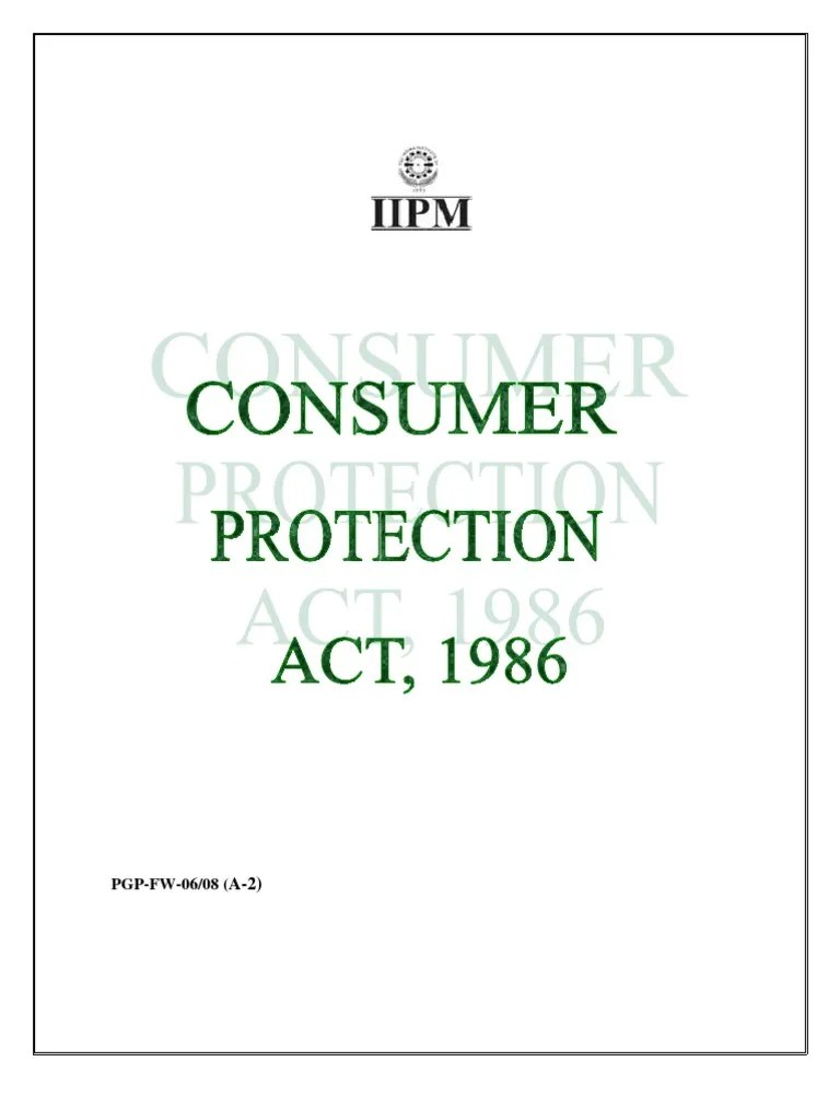 Consumer Protection Act | Download Free PDF | Insurance | Consumer Protection