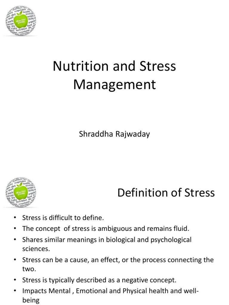 Nutrition And Stress Management | PDF | Stress (Biology) | Anxiety
