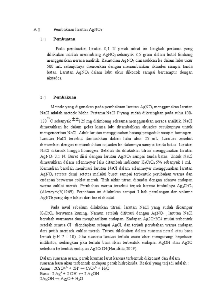Pembakuan Larutan AgNO3 KCNS | PDF