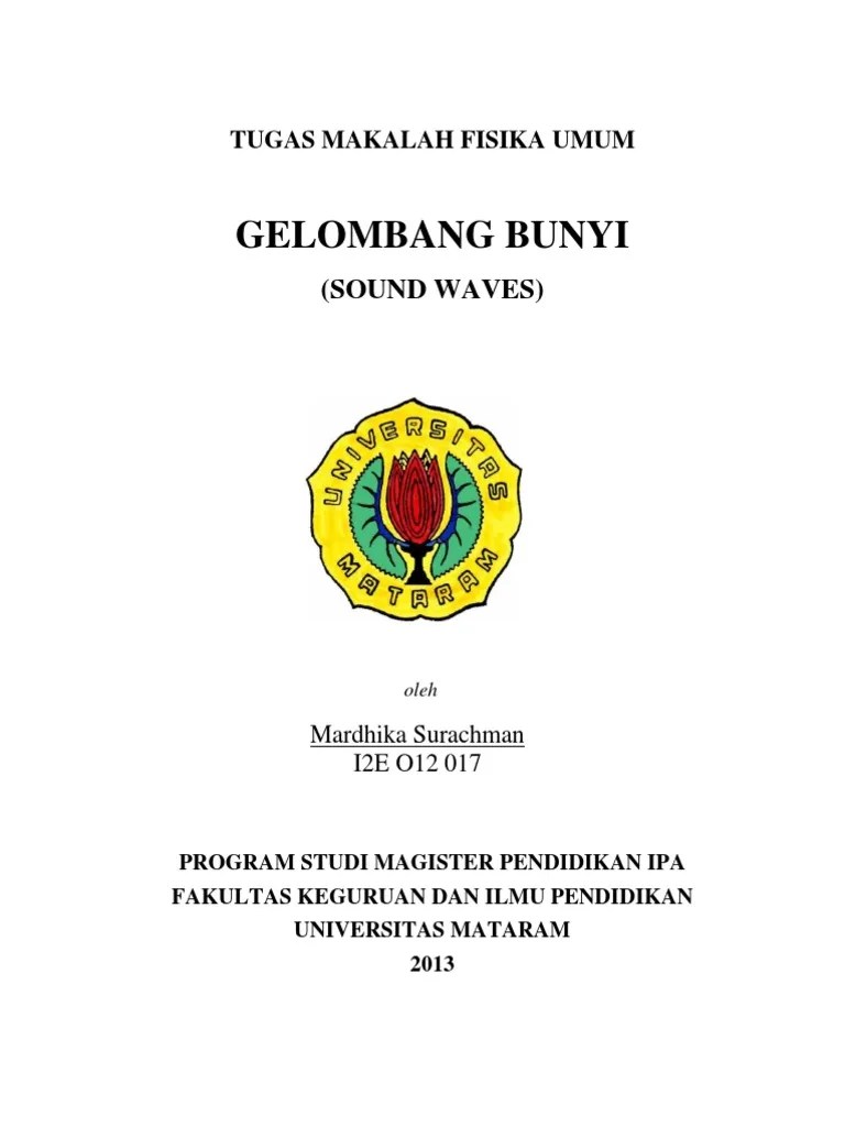 Makalah Gelombang Bunyi