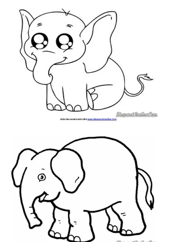 Buku Mewarnai Gambar Gajah 2 | PDF