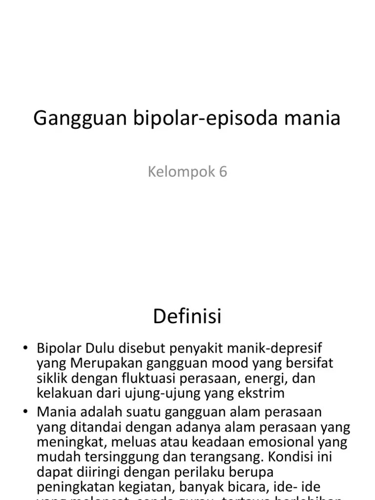 Gangguan Bipolar-Episoda Mania | PDF