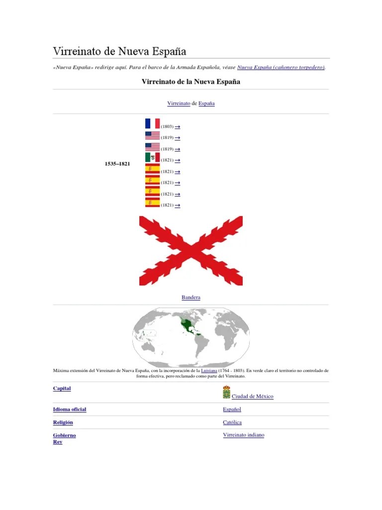 Virreinato De Nueva España | PDF | Nueva España | Imperio Español