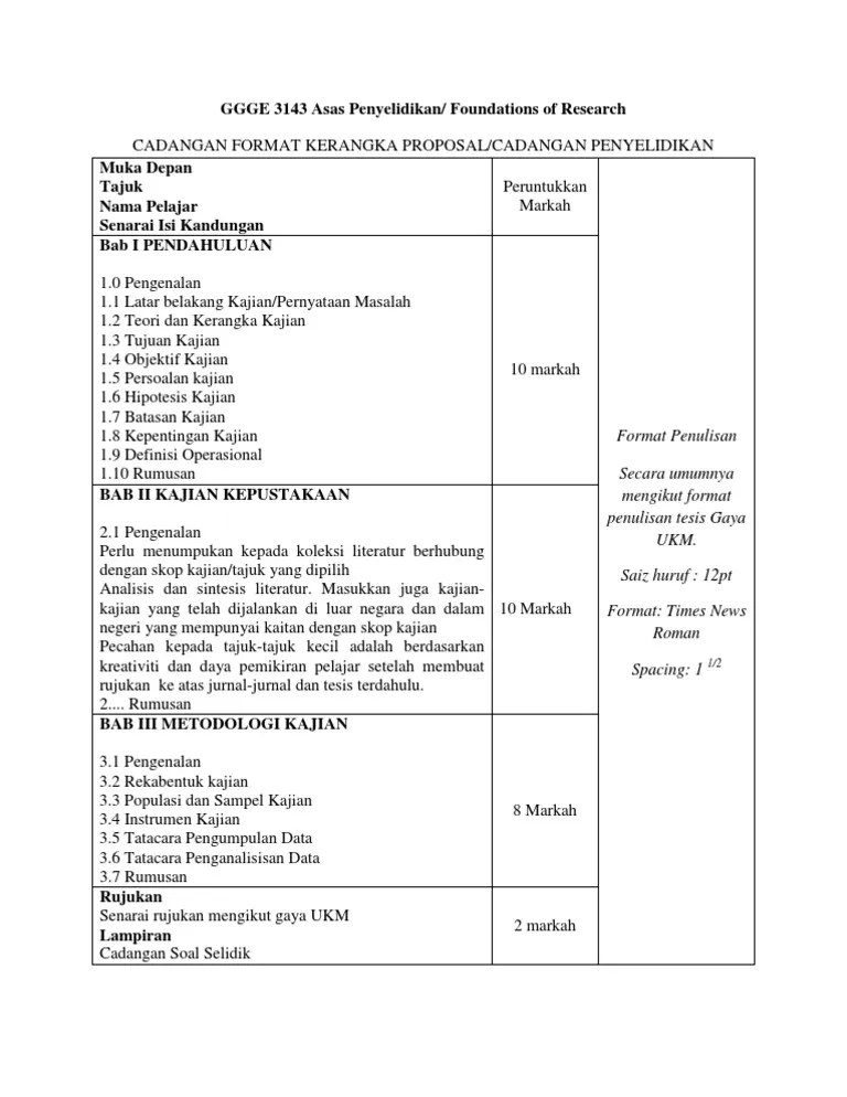Bab 1 bagi penulisan tesis yang. Format Kajian Tindakan Pdf