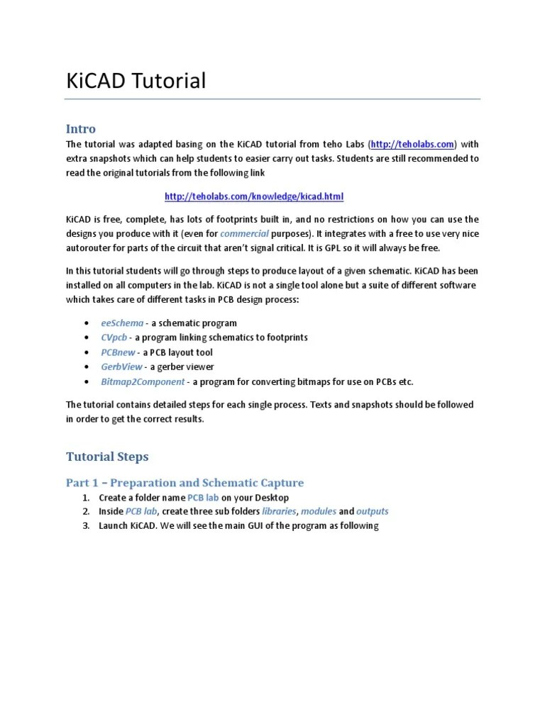 Tutorials For Kicad Dangerous Prototypes