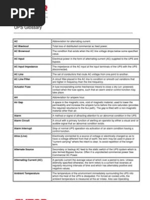 Gutor Ups System Glossary Capacitor Battery Electricity