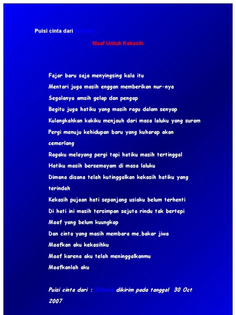 Puisi Cinta Yang Terindah