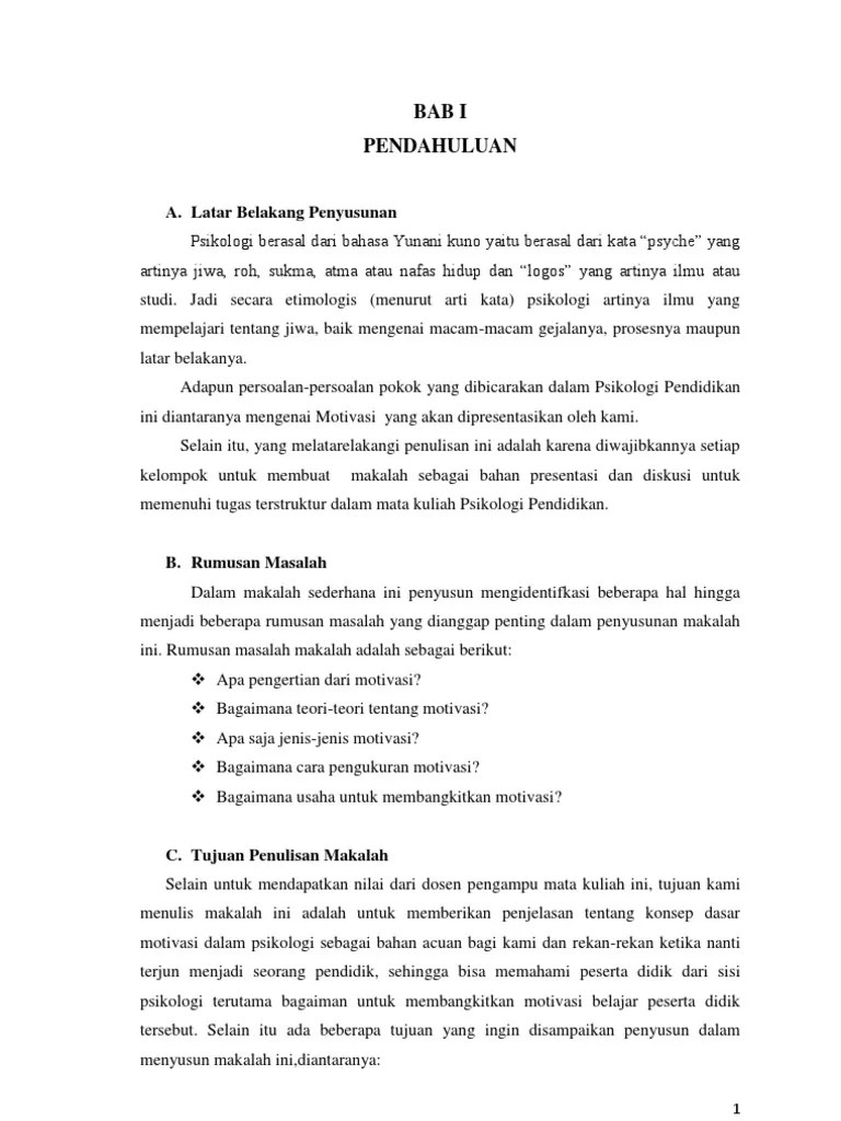 Karena itu peran motivasi untuk menunjang keberhasilan sangat penting. Makalah Psikologi Motivasi Pdf