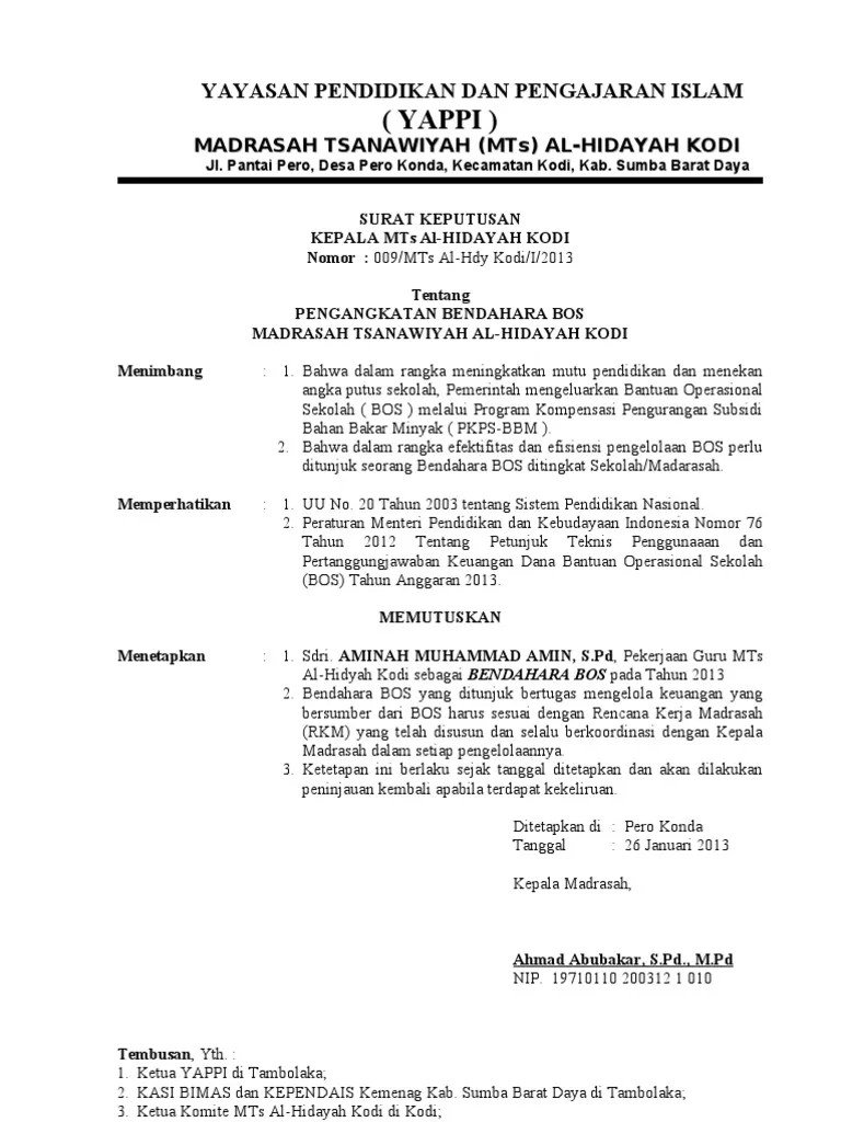 Contoh sk yayasan untuk lembaga. Sk Bendahara Yayasan Cara Golden