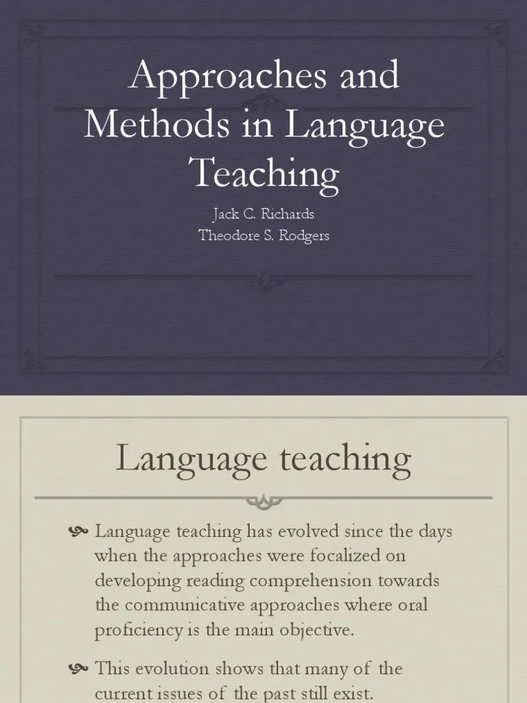 Methods And Approaches In Language Teaching | PDF | Language Education ...