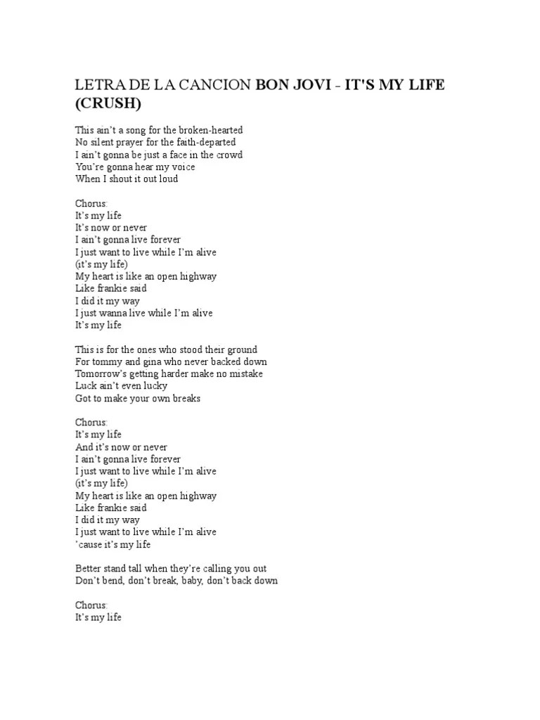 25.10.2021 · on de 1998 messi champions league. Letra De La Cancion Bon Jovi Pdf American Songs Song Recordings
