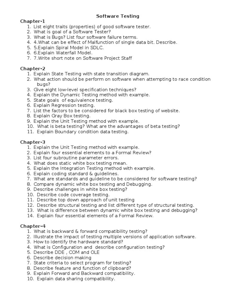 Software Testing Important Question Bank. | PDF | Software Testing | Java Servlet