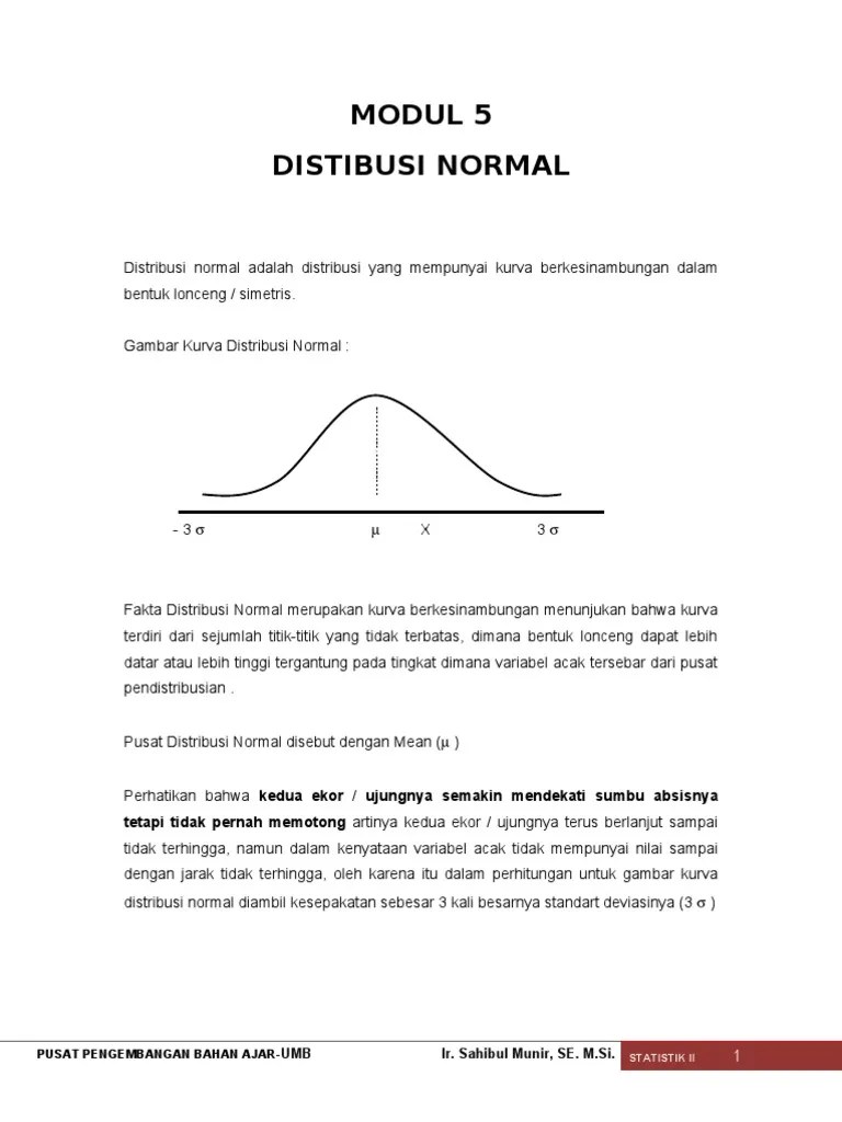 Perhatikan data mengenai hasil ujian statistika mahasiswa suatu universitas. Tabel Kurva Normal Pdf