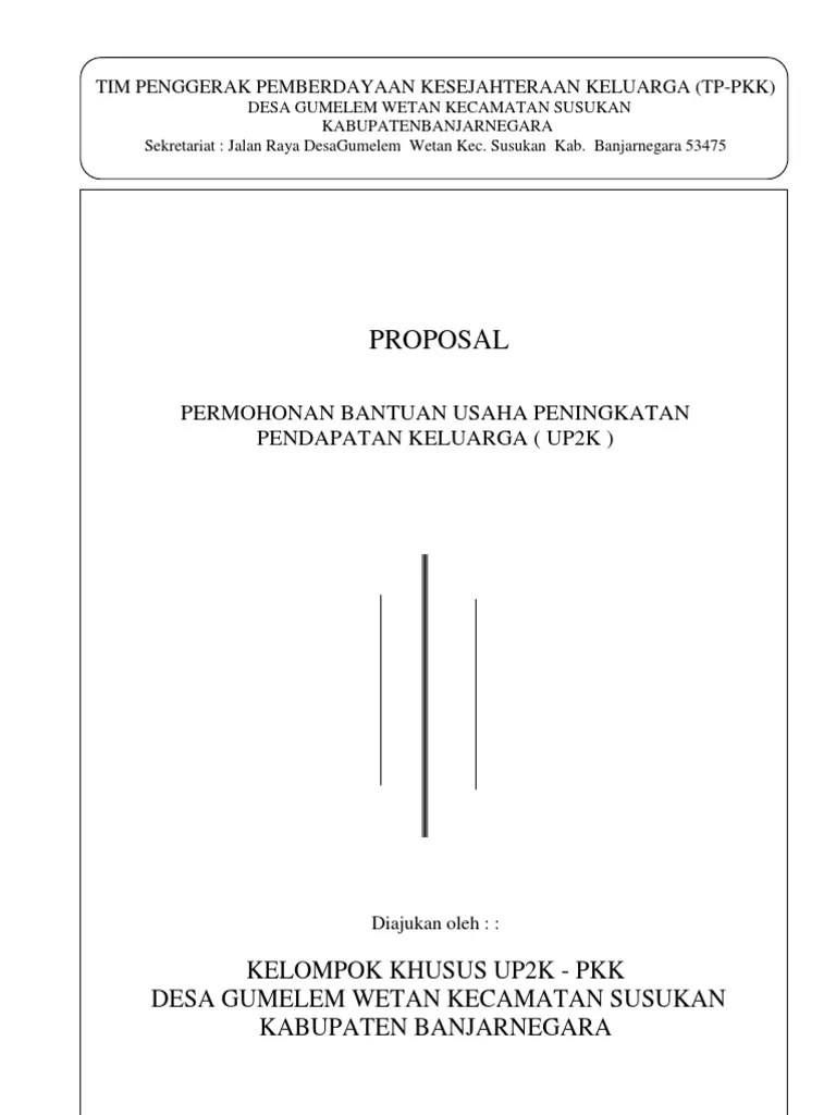 Apr 18, 2014 · profil pkk kelurahan banyumanik. Proposal Up2k
