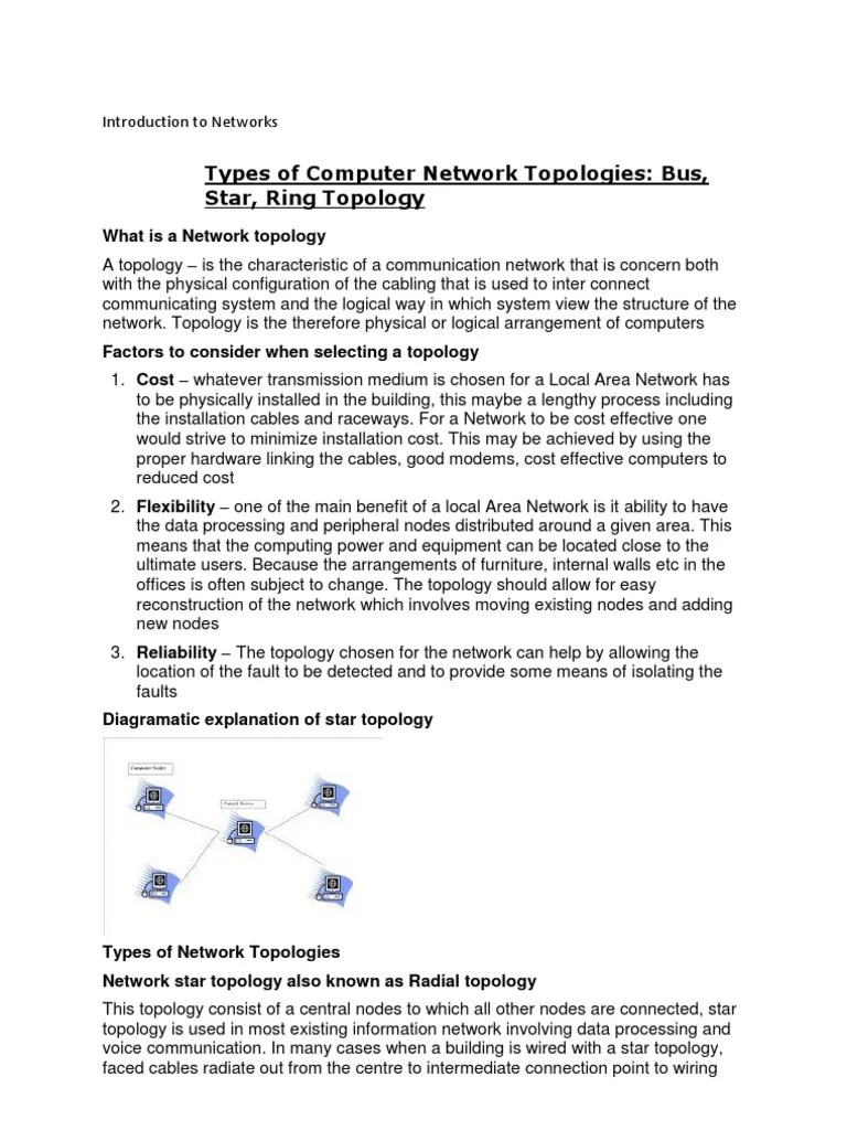 Introduction To Networks-1 | PDF | Network Topology | Computer Network