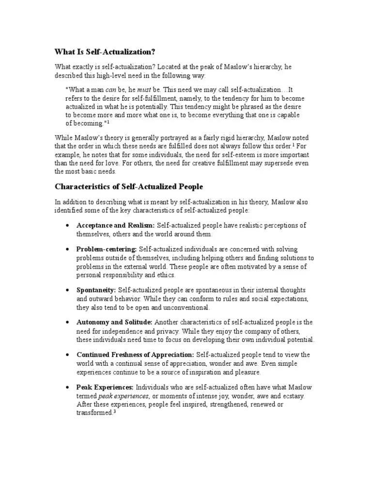 What Is Self-Actualization | PDF | Self Actualization | Positive Psychology