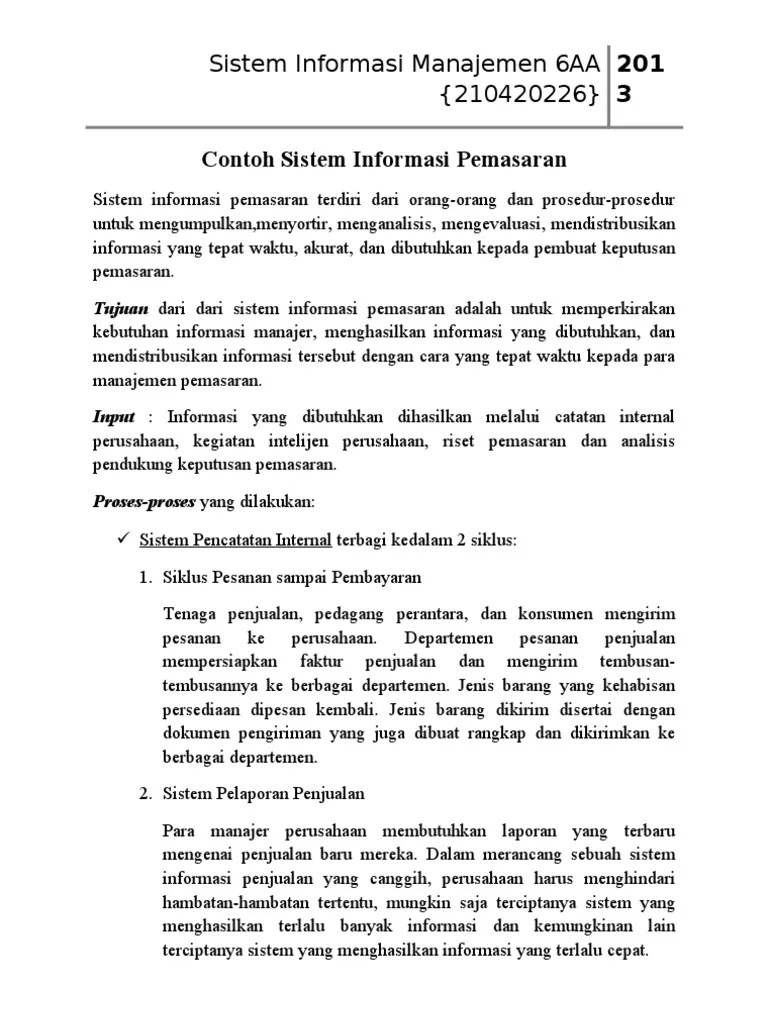 Fill in the order form. Tugas Contoh Sistem Informasi Pemasaran Pdf