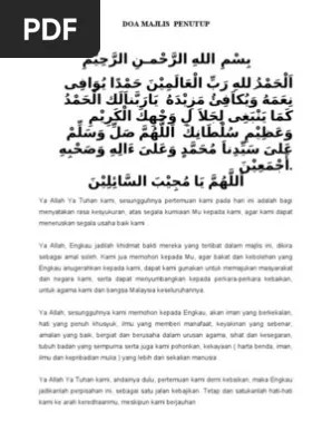 Kemudian setelah itu kembali ke baghdad mengadakan majlis ta'lim dan menerangkan isi serta maksud kitab ihya' ulumuddin. Doa Majlis Penutup Pendek Pdf