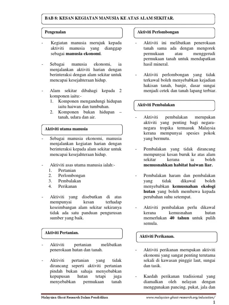 Pengaruh persekitaran fizikal terhadap kepelbagaian tumbuhan dan hidupan. T1 Bab 8 Pdf