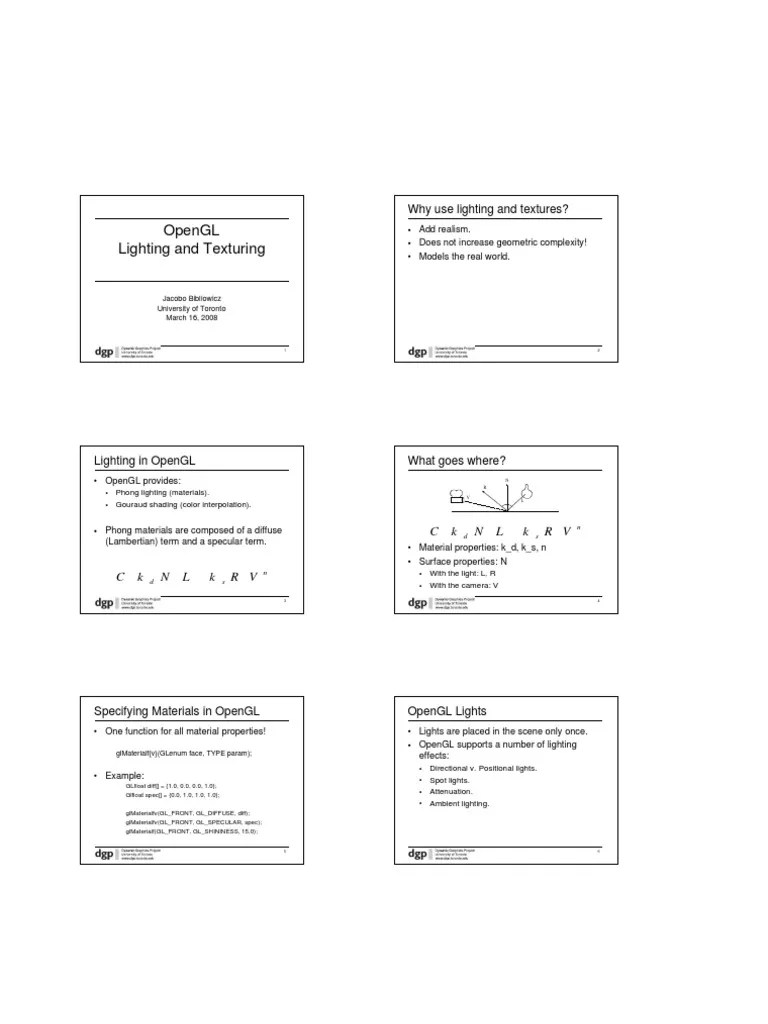 Opengl Lighting And Texturing | PDF | Texture Mapping | 3 D Computer ...